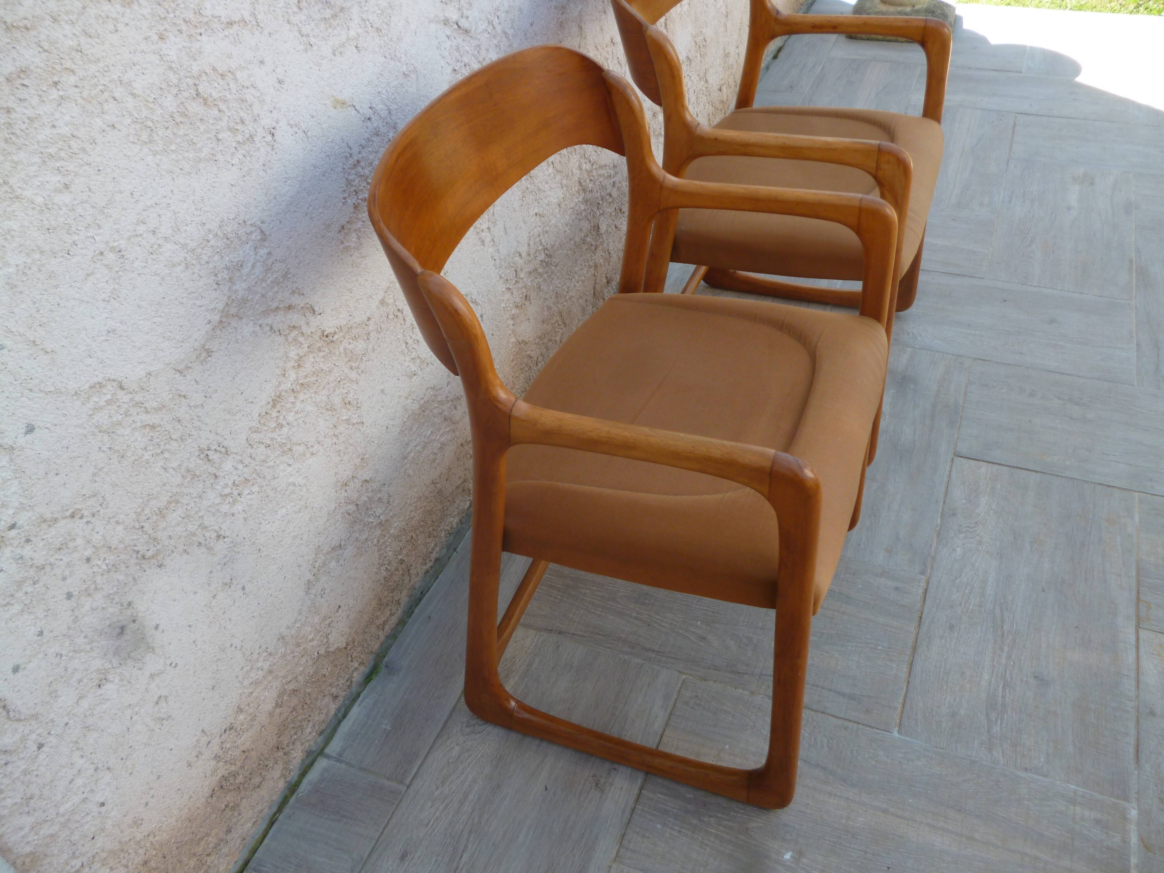 Pair of Baumann armchairs model sled