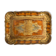 Plateau orange vintage en bois, Italie, années 1960