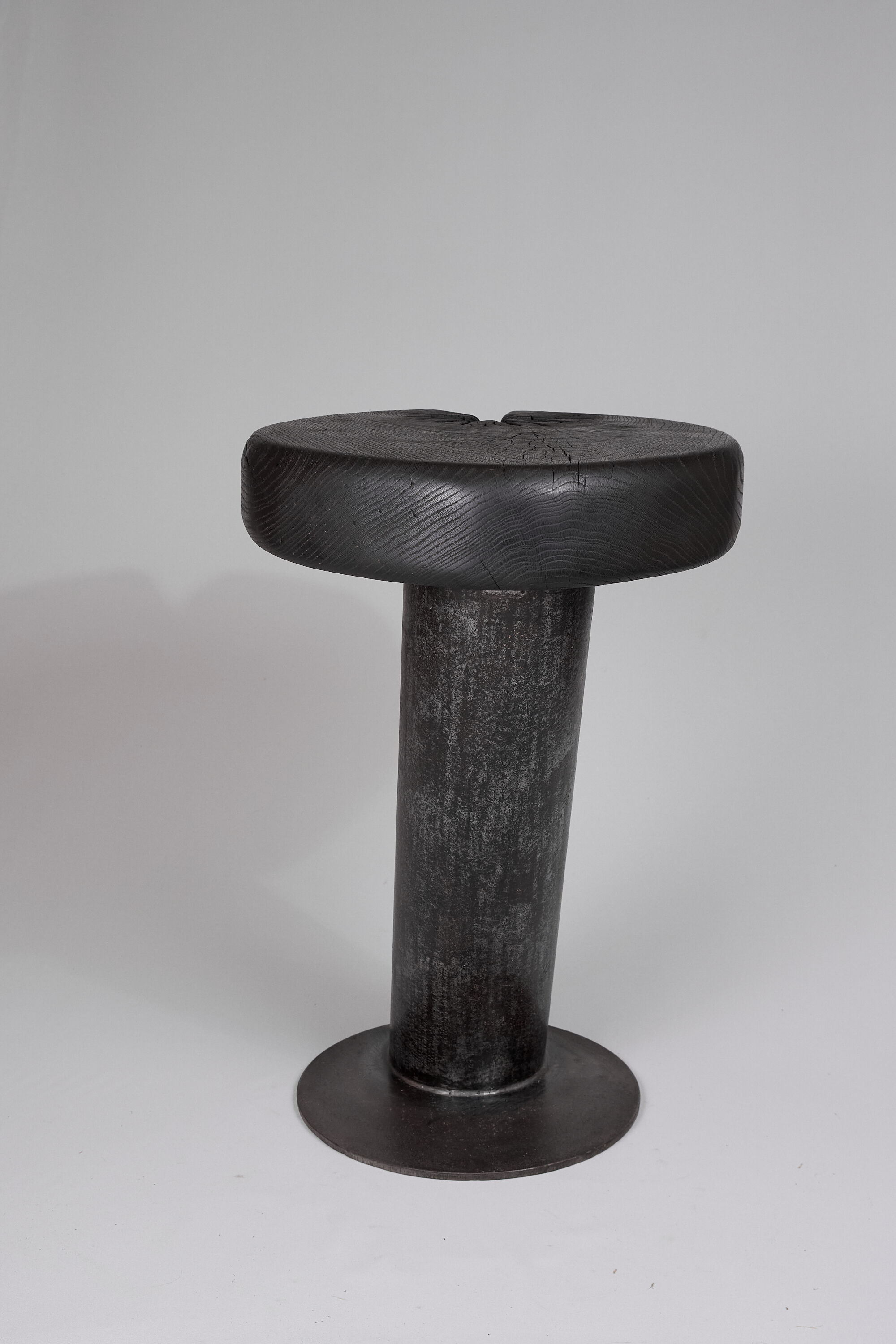 Solid wood sculptural side table, original contemporary design, logniture