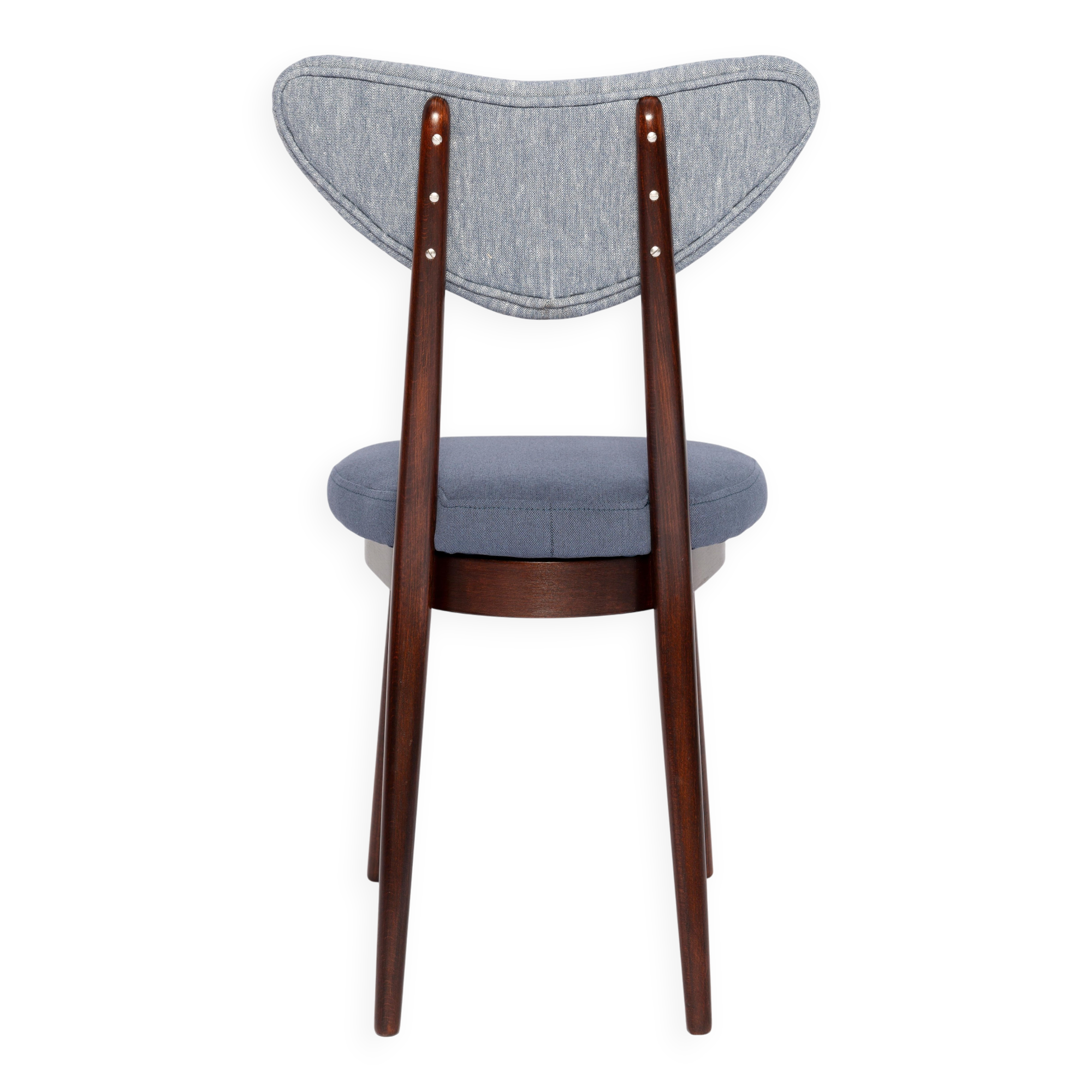 Heart-shaped chair in light and medium blue denim, Europe, 1960s