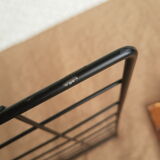 Vintage black metal wire magazine holder