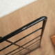 Vintage black metal wire magazine holder