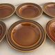 6 toulouse brown hollow plates made of St Amand earthenware