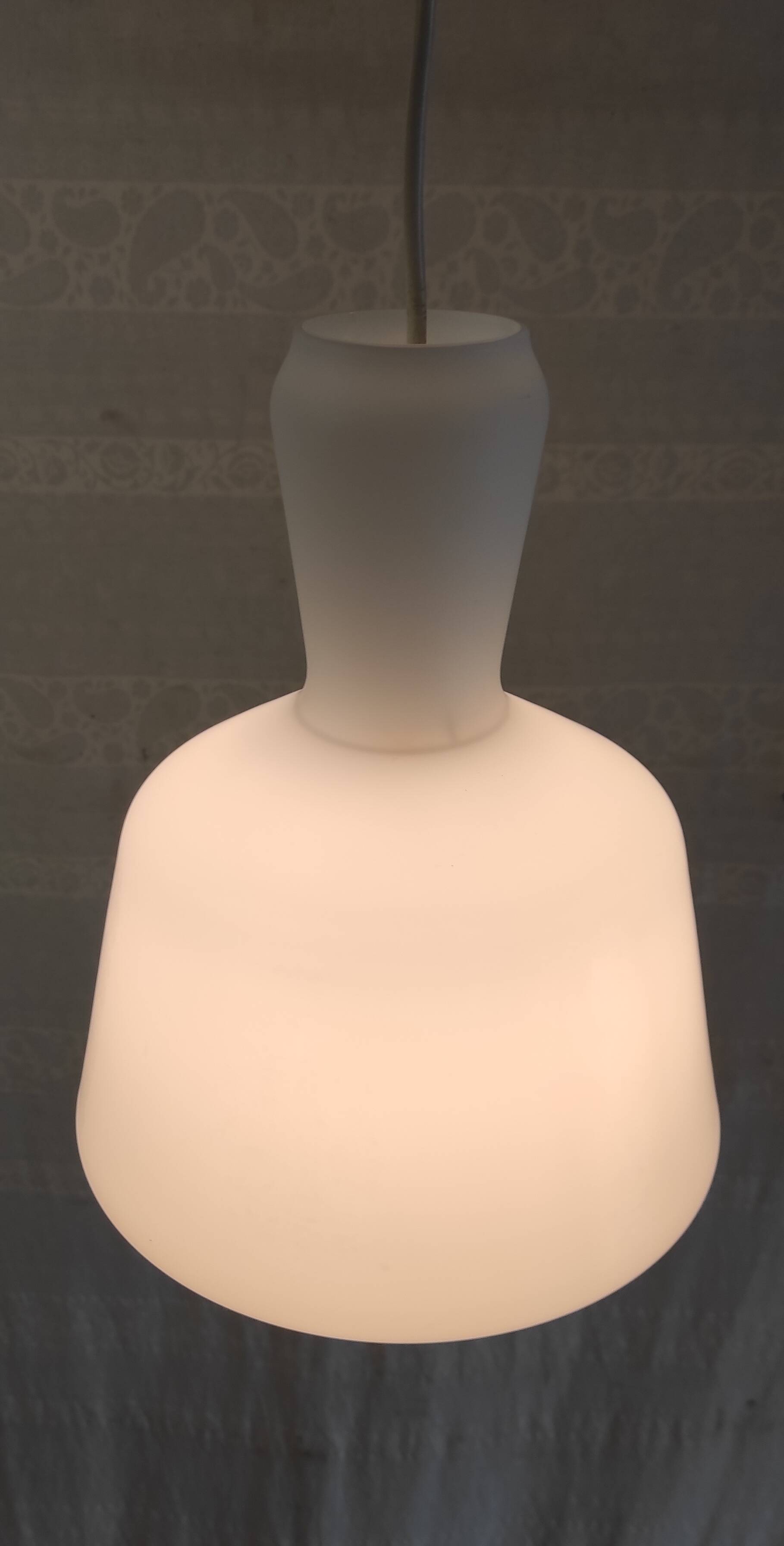 Scandinavian opaline pendant light - mid-20th century