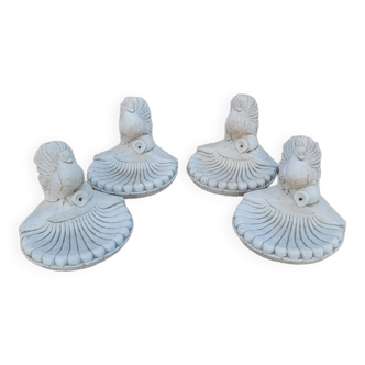 Series of 4 stone watering dove garden statues - 1950s