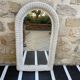 White vintage rattan mirror