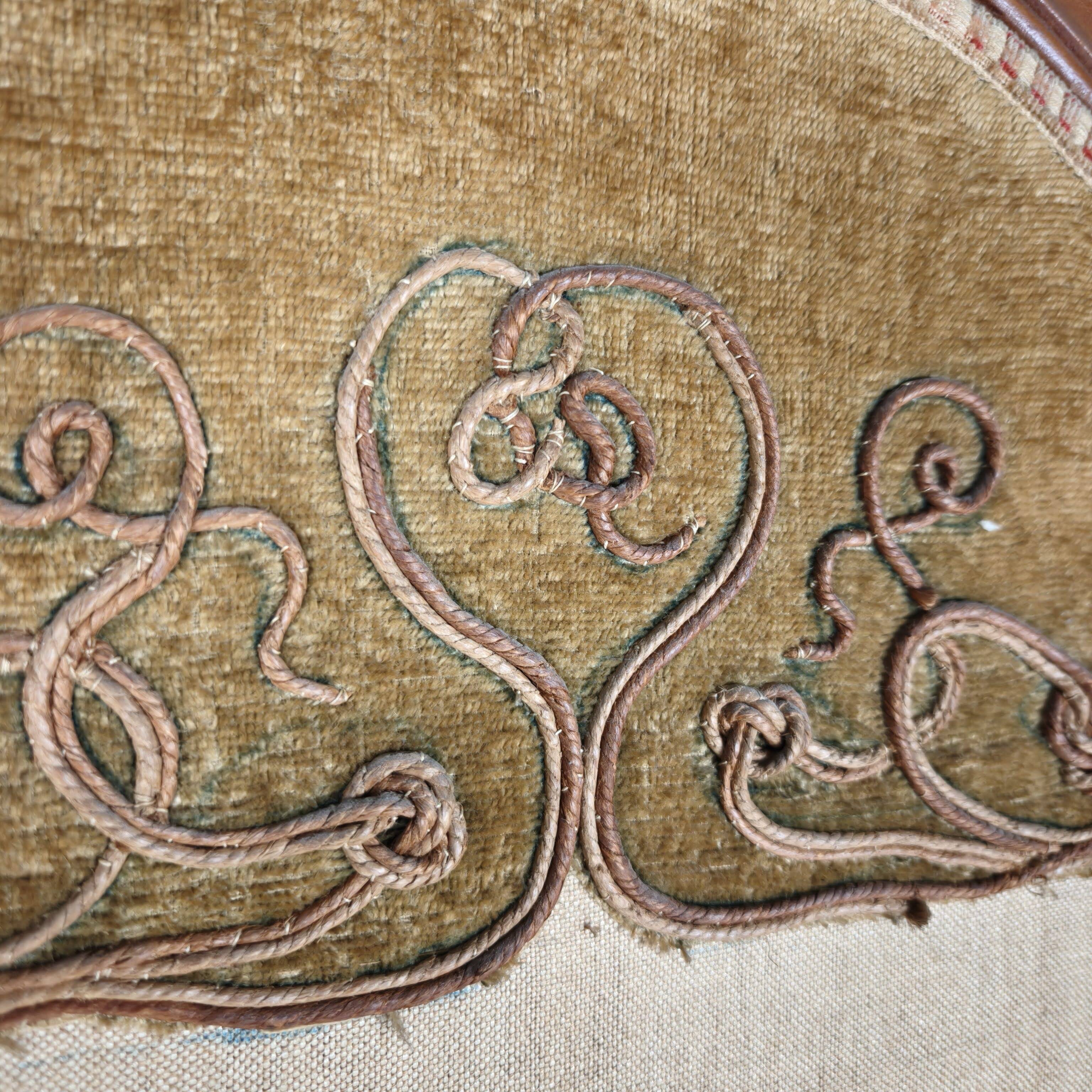 Art Nouveau Room Screen with Embroidered Floral Panels, circa 1900