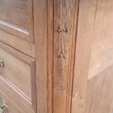 Oak and marble chest of drawers