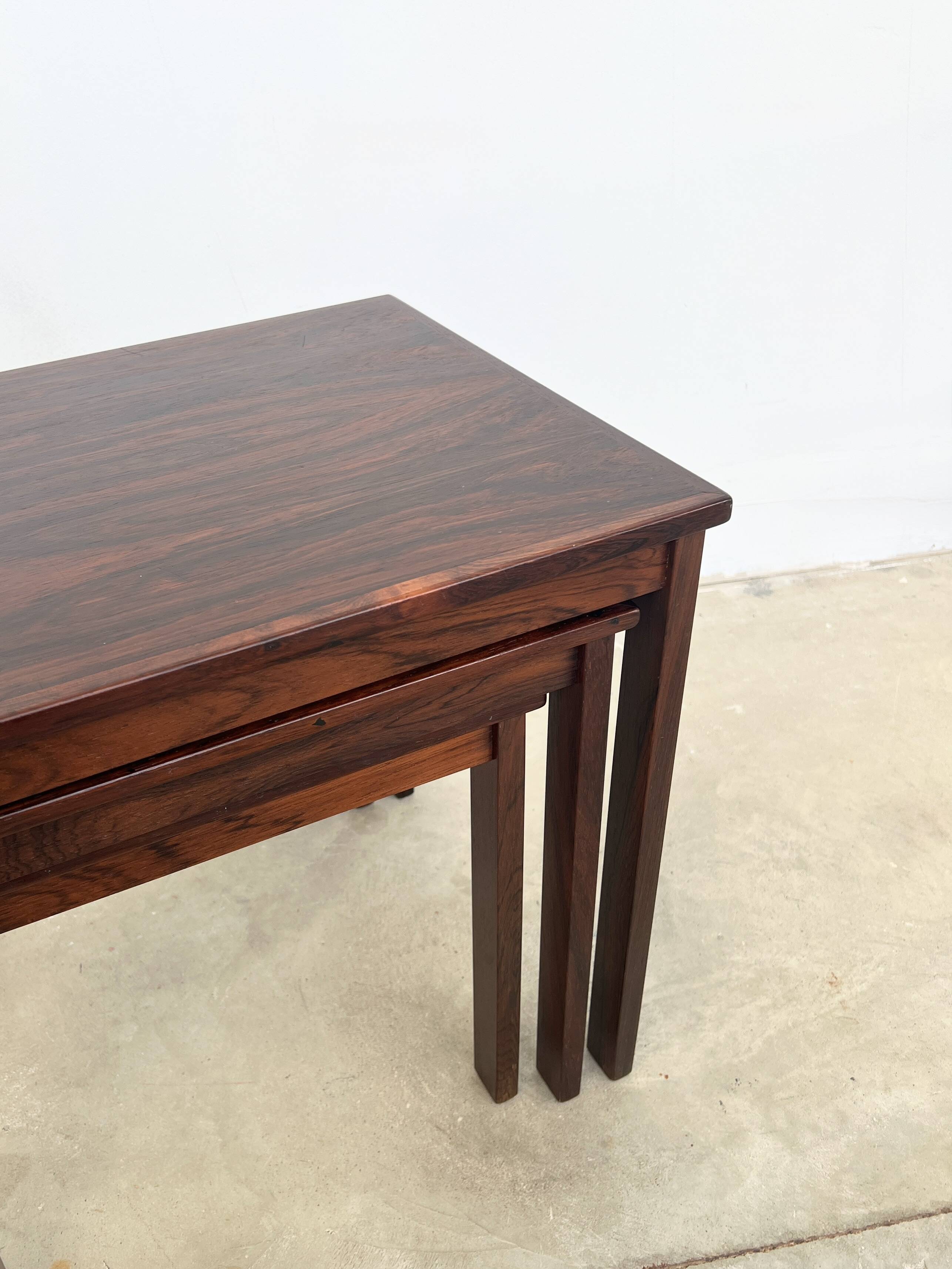 Nest of tables in rosewood, Denmark, 1960s.