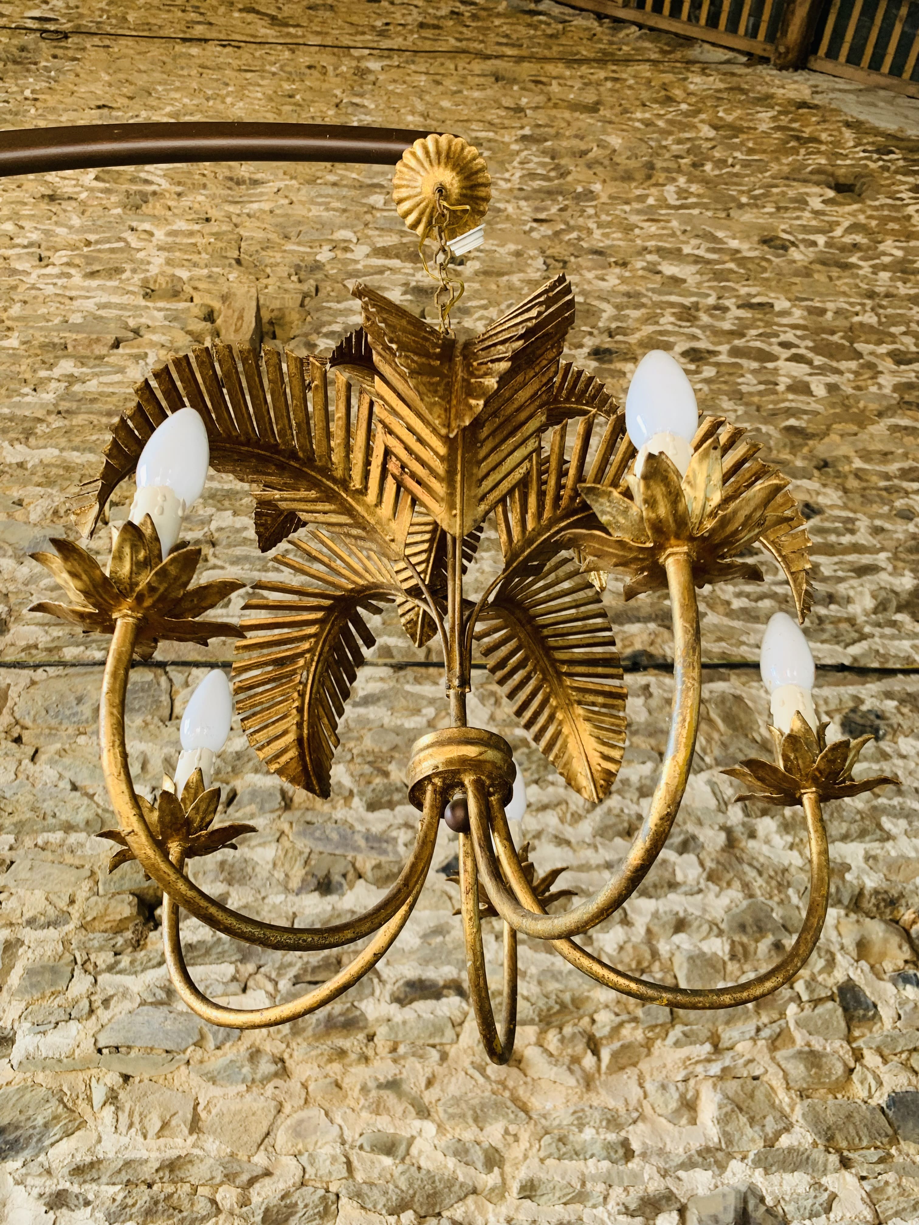 Palm type chandelier by Hans Kogl