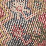 4x9 Shades Of Red & Green Oriental Turkish Vintage Rug, 134x284Cm