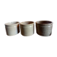 Three XXeme jam jars in glazed earth