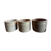 Three XXeme jam jars in glazed earth
