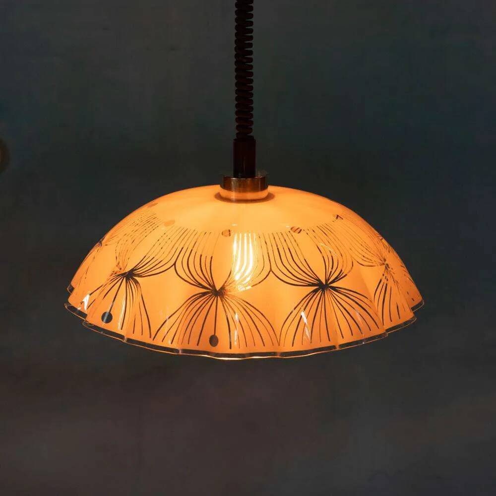 70s space age glass pendant, vintage glass pendant from Sweden.