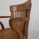 Oak office chair with adjustable spring system and height adjustment, 1950s.