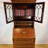 Antique Edwardian Bureau Bookcase with Inlaid Floral Detail – Early 20th Ce