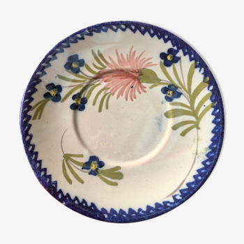 Saucer or small plate earthenware Charolles pattern carnations