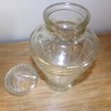 Jar of chiseled glass apothecary