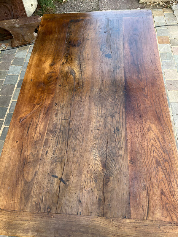 Table de ferme ancienne en chêne massif pour 6 personnes