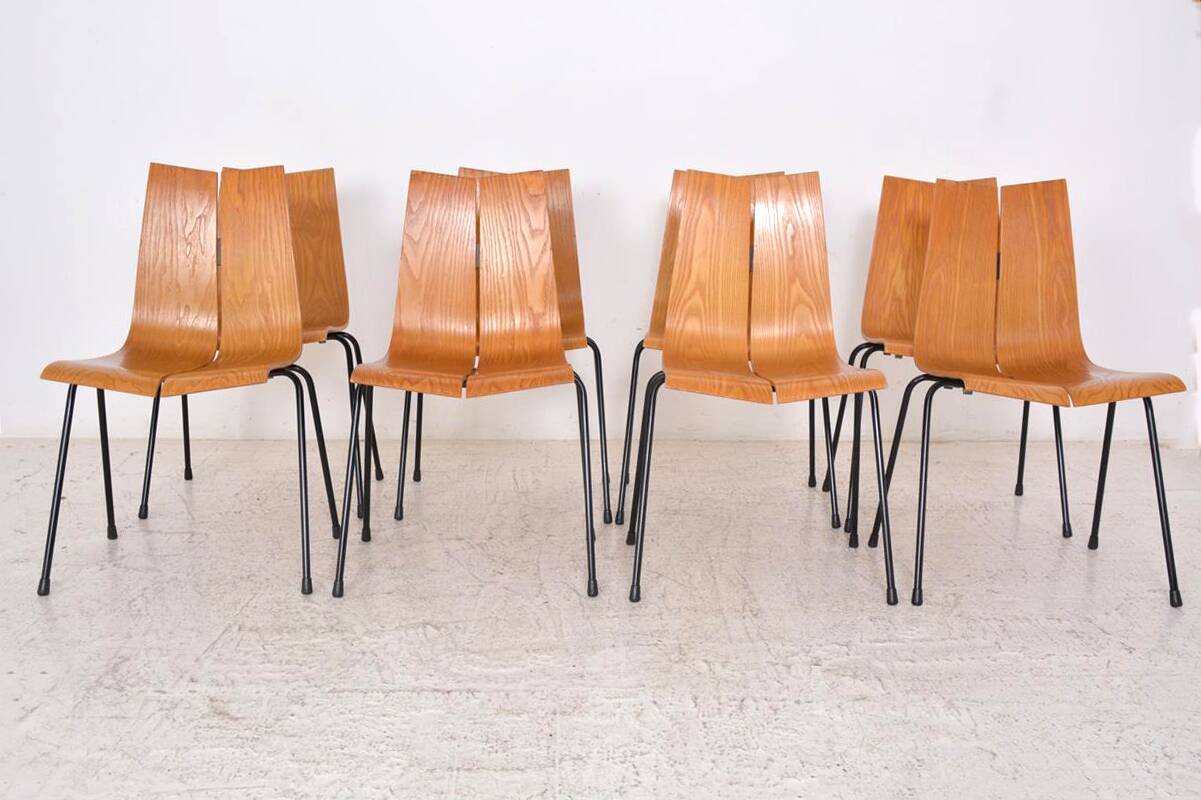 Set of 8 GA Chairs by Hans Bellmann for Horgen-Glarus, Switzerland, 1960s
