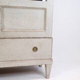 Glass Cabinet From The Gustavian Period Painted In Grey From 1810s