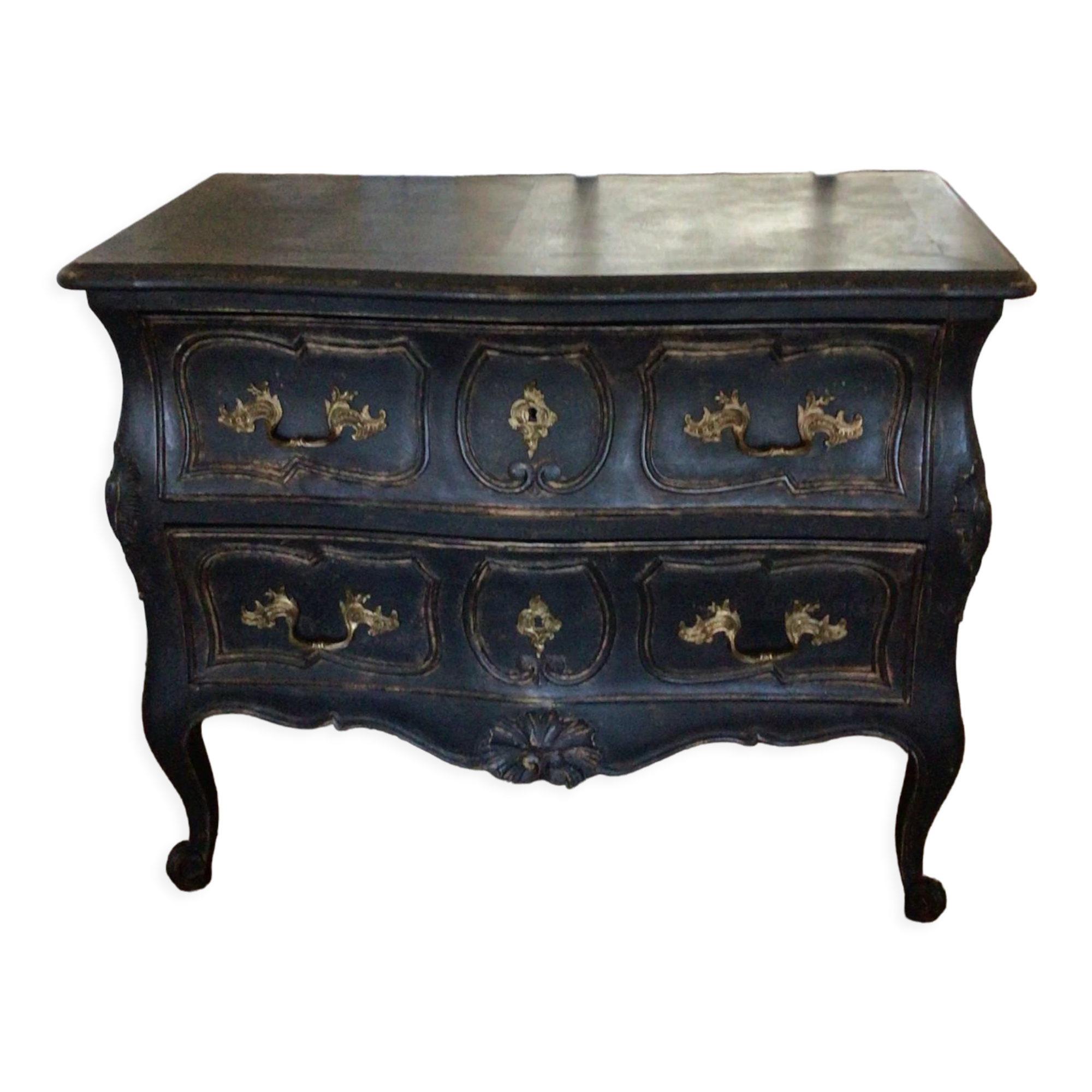Commode patine noire cirée