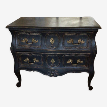 Commode patine noire cirée