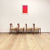 4 Danish Mid-Century Teak Dining Chairs #75, Niels O. Møller for J. L. Moller