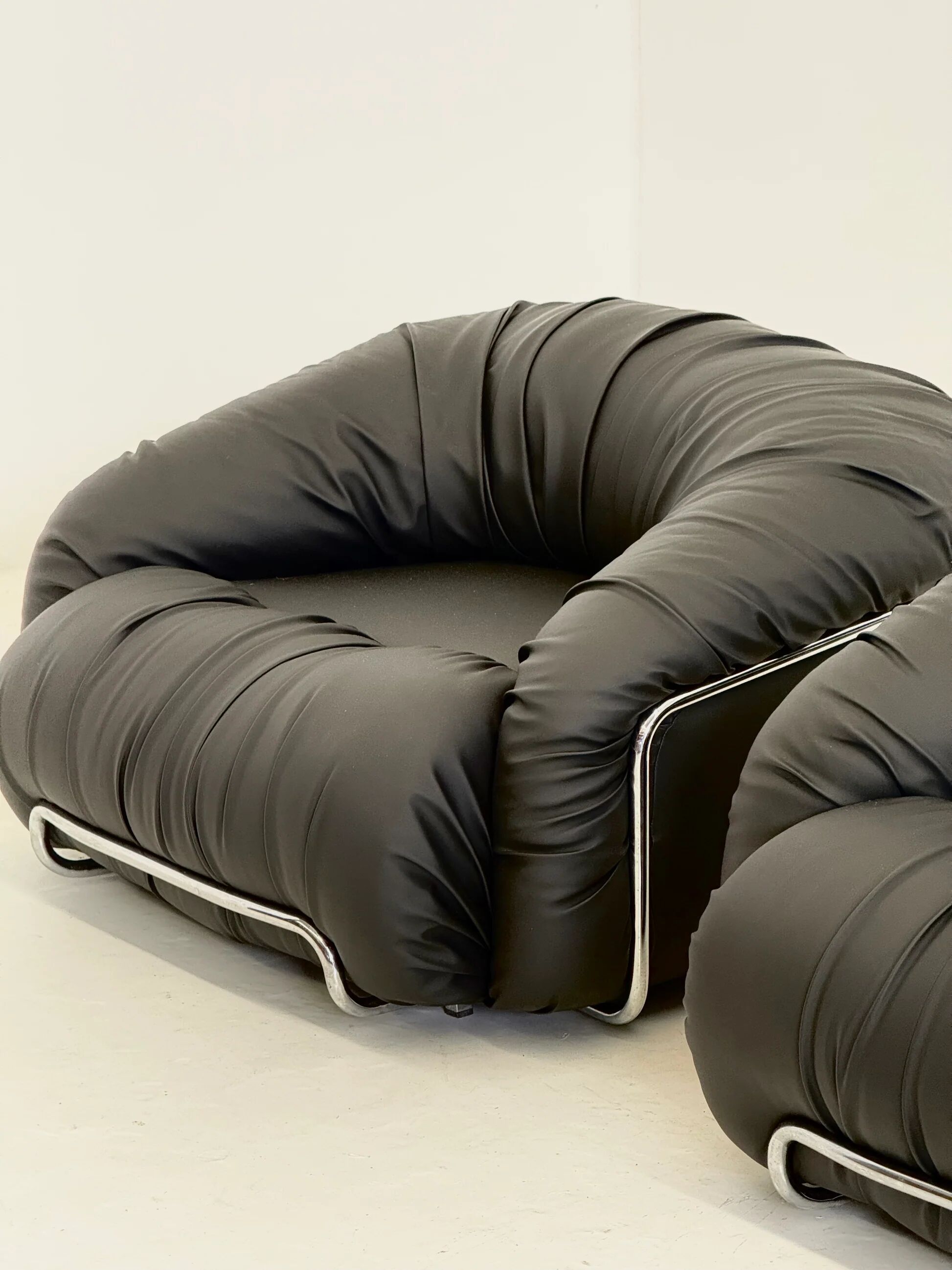Italian Space Age armchairs in black
