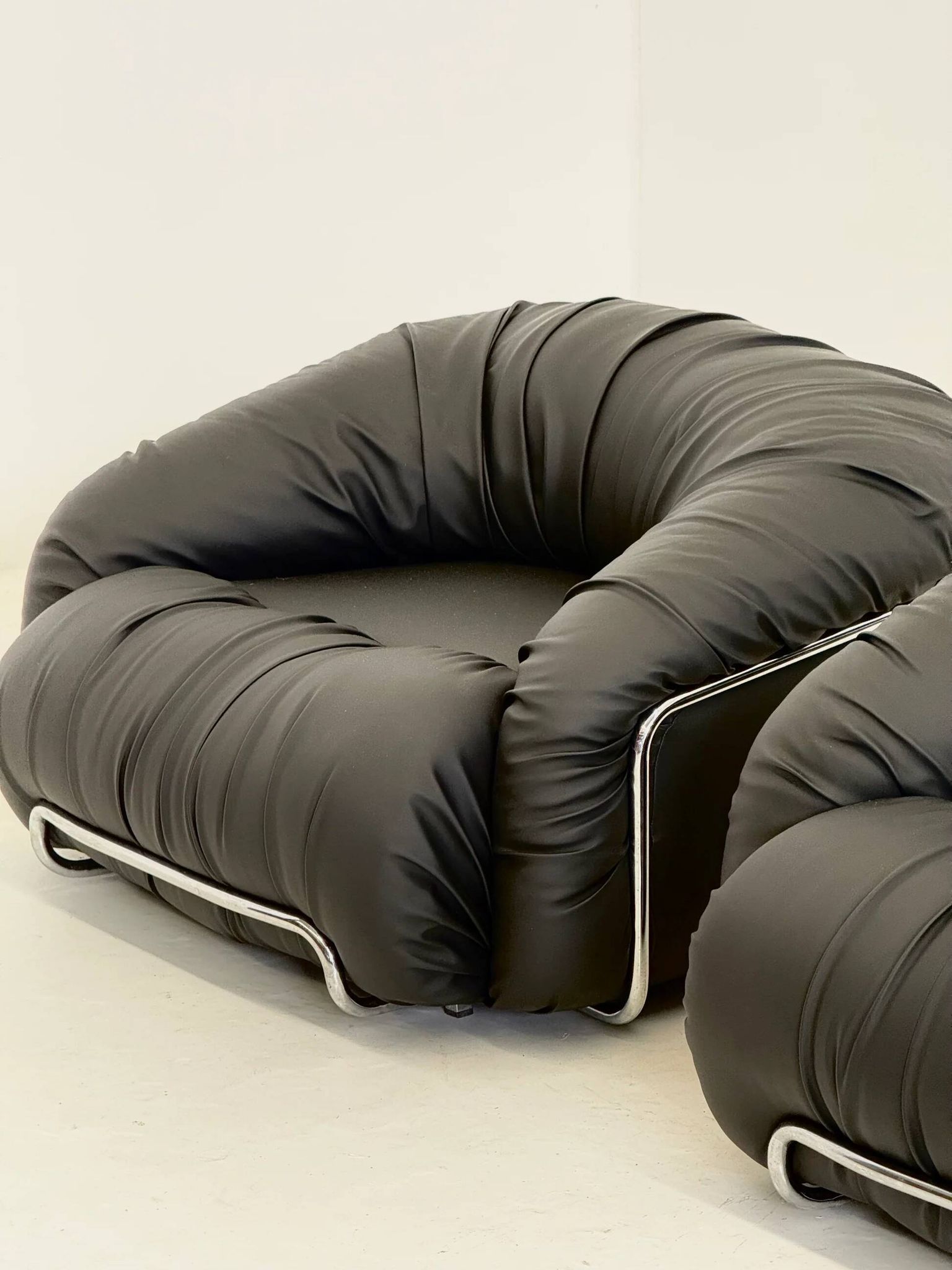 Italian Space Age armchairs in black