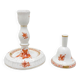 Duo en Porcelaine de Herend - Chandelier et Clochette Apponyi Orange