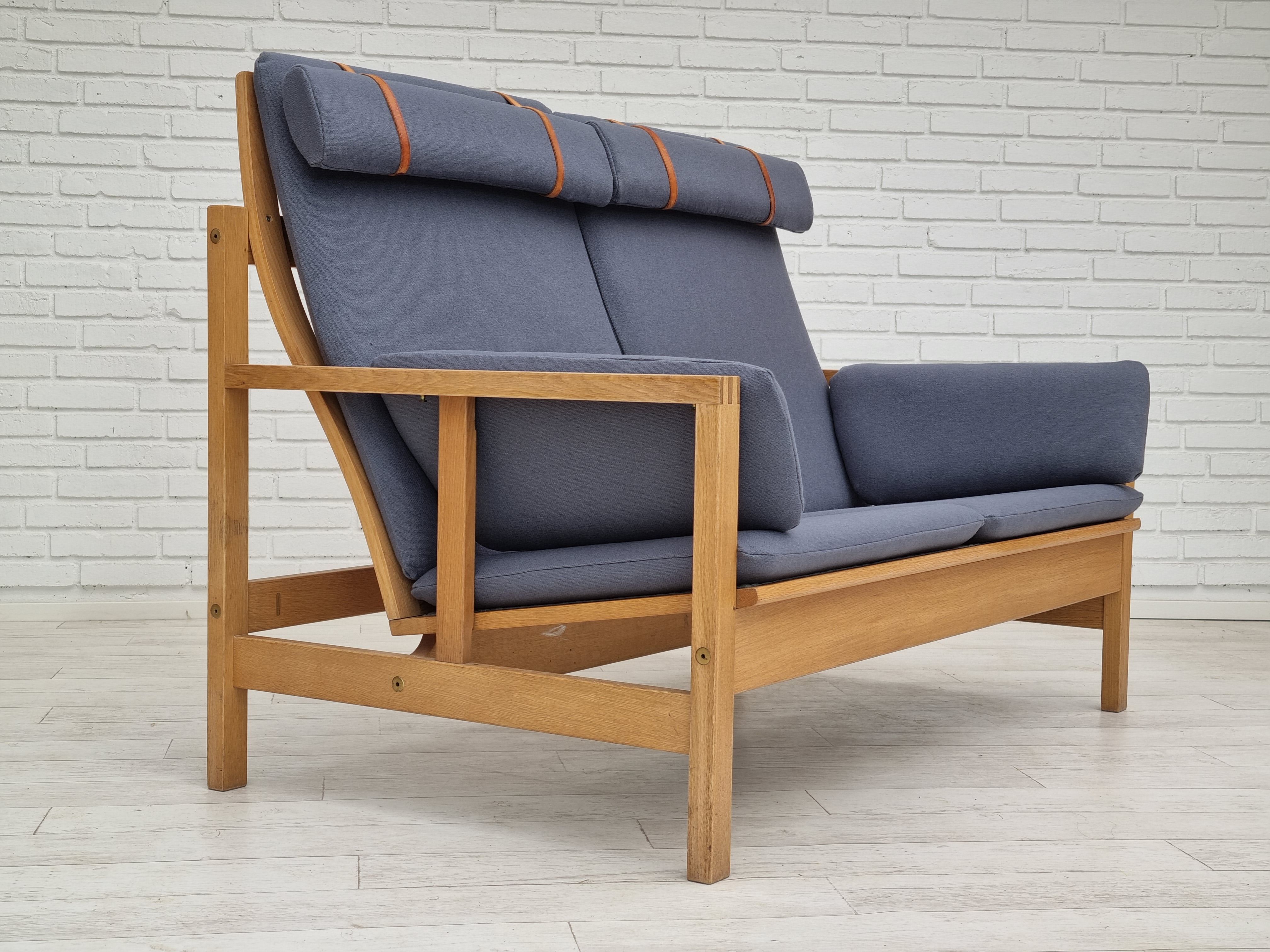 1970s, Danish design by Børge Mogensen, sofa model 2252, oak, furniture wool