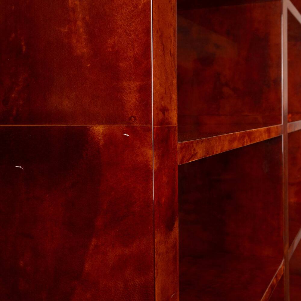 Parchment bookcase by Aldo Tura for Tura Milano 1960