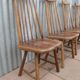 Scandinavian solid wooden high back spindle chairs, set of 4