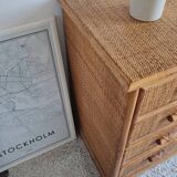 Rattan chest of drawers circa 1960s