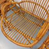 Set of 4 vintage rattan armchairs from the 60s