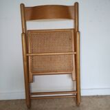 Folding chair with cane seat