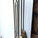 Serviteur de cheminée en laiton massif 4 accessoires.