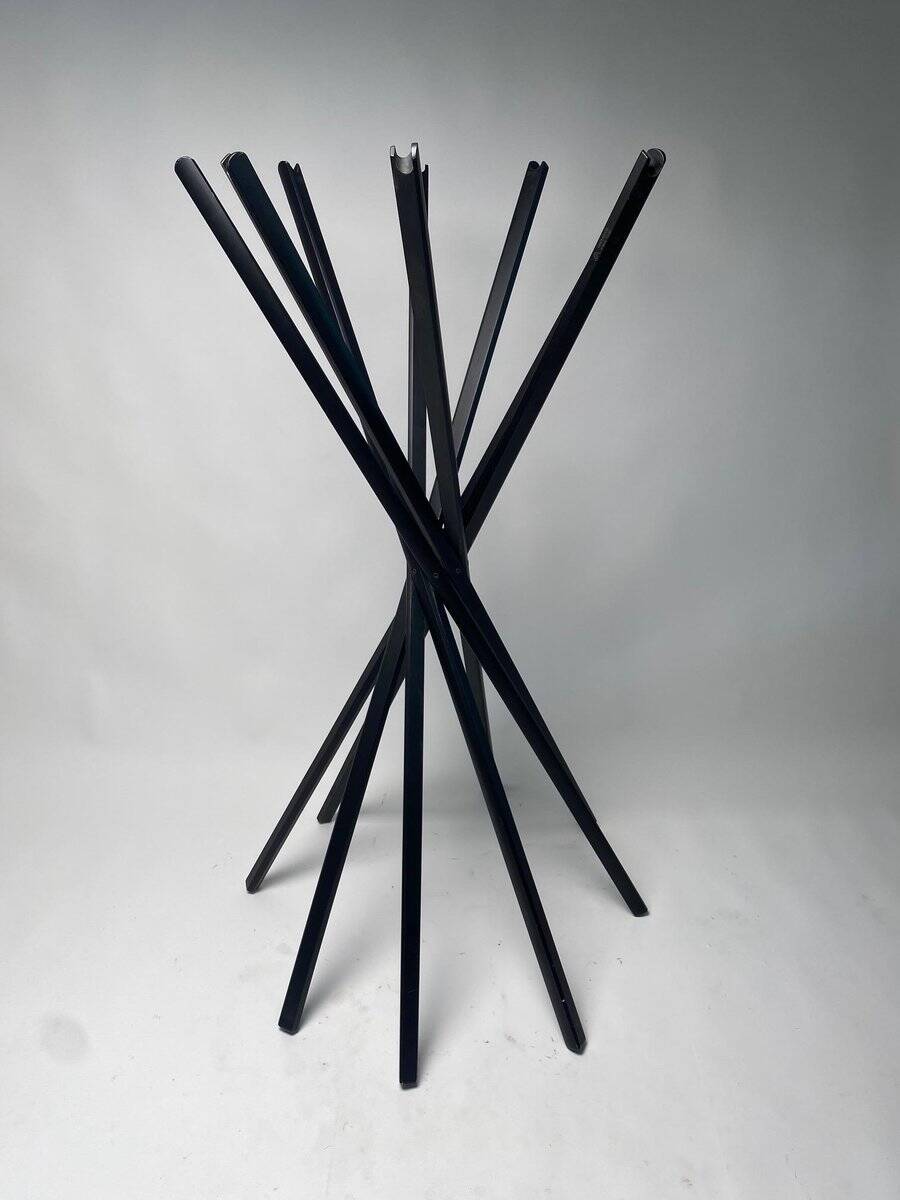 Vintage Zanotta Sciangai Adjustable Clothes Stand with Frame in Black Ash, 1973