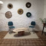 Veined pink marble coffee table