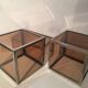 Paire de tables d’appoint cube en plexiglas & acier chromé 1970