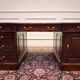 Classic English partner desk green leather