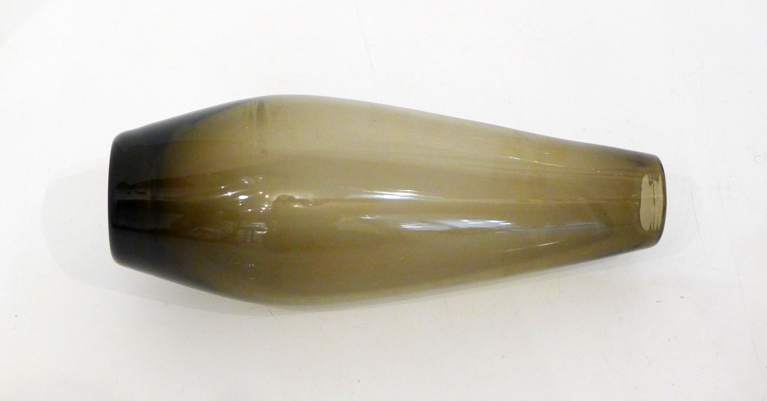 Large smoked blown glass vase