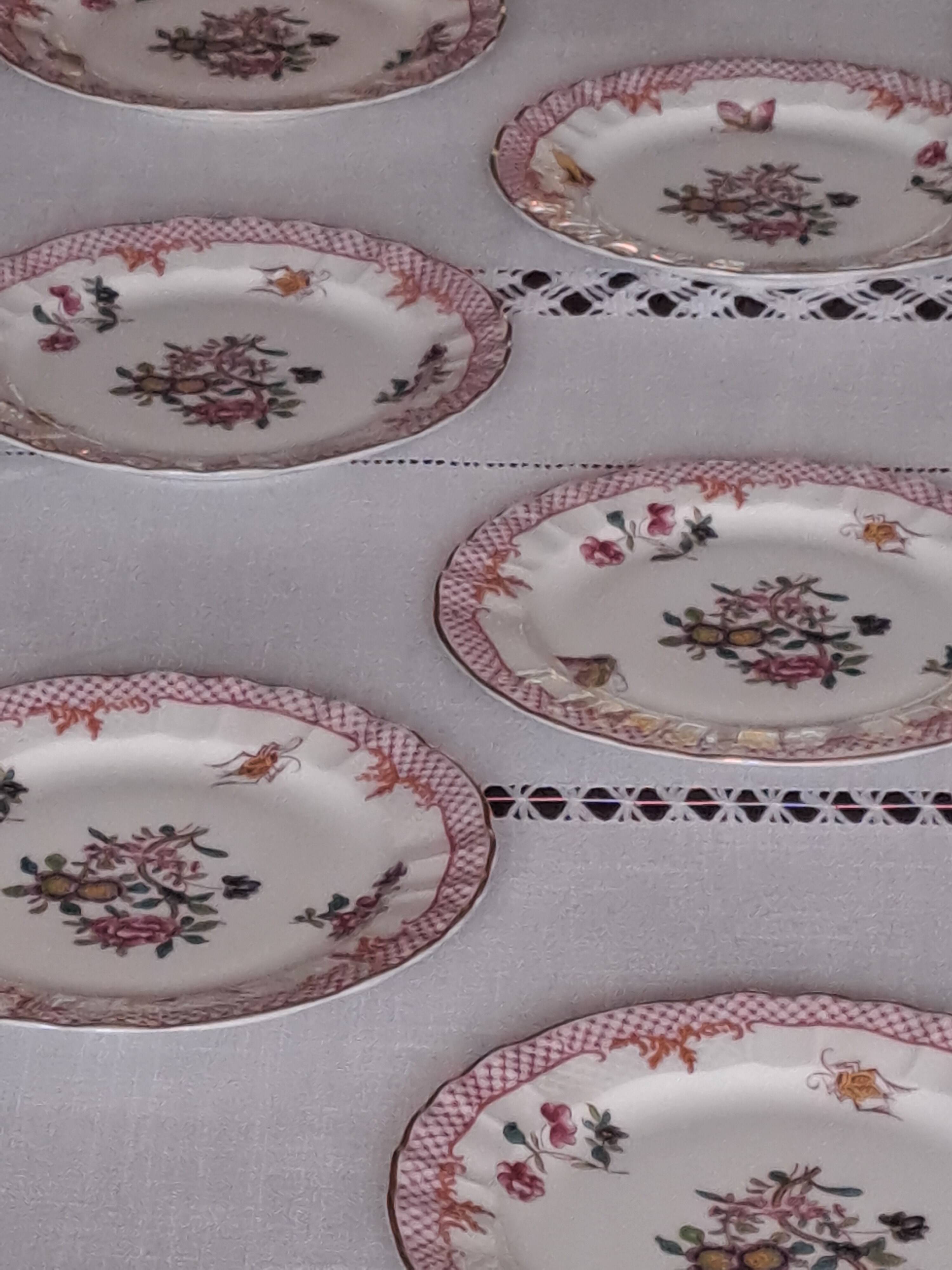 Assiettes à dessert Bernardeaud Limoges _Compagnie des  Indes