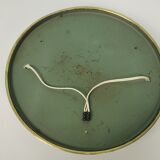 Brass holophane glass ceiling light