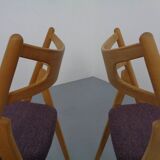 CH 29 Sawbuck Chairs in Oak and Wool by Hans J. Wegner for Carl Hansen & Son, 1950s, Set of 2