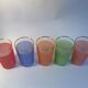 Set of 5 vintage acidulated glasses