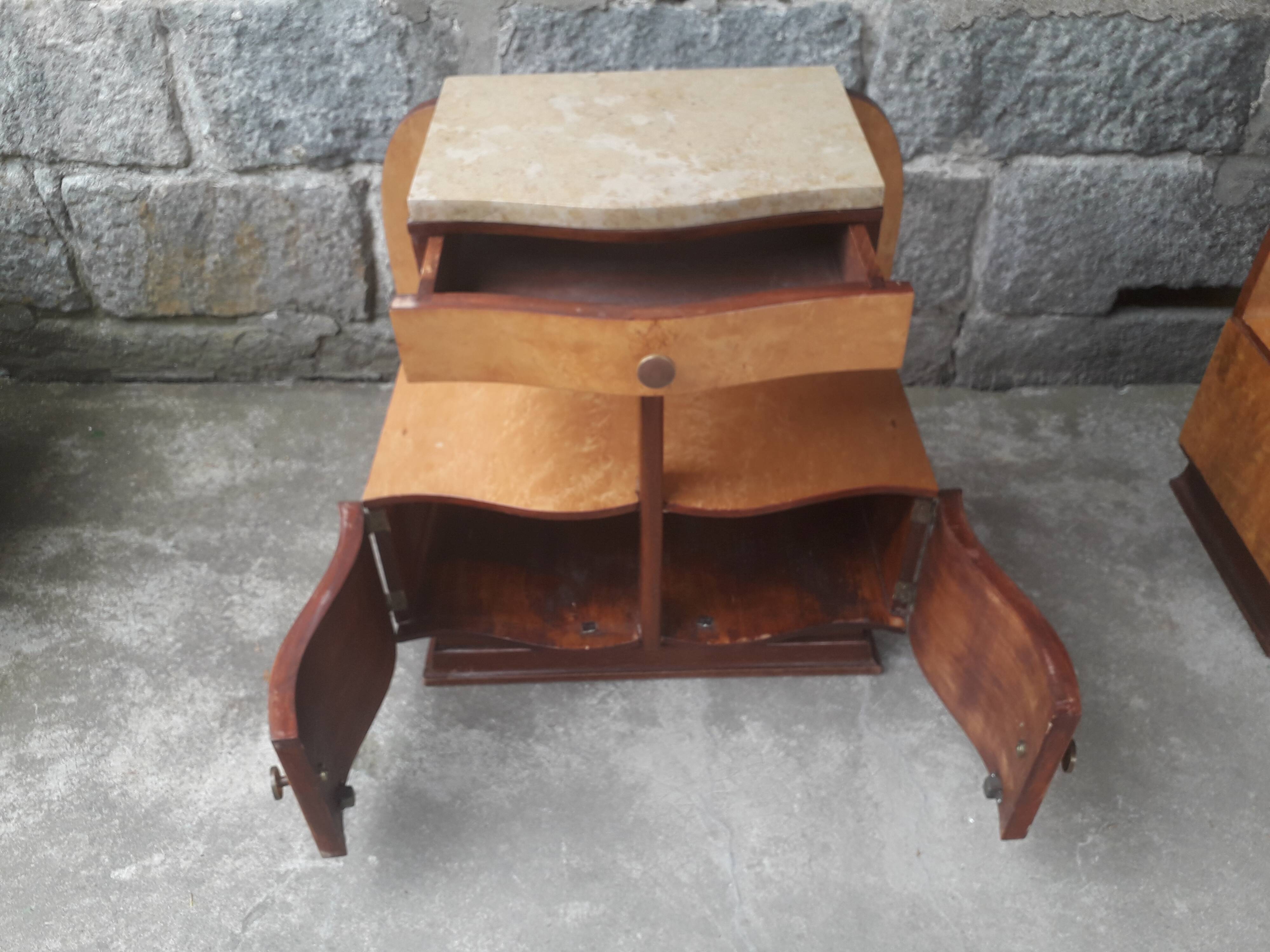 Pair of art deco bedsides