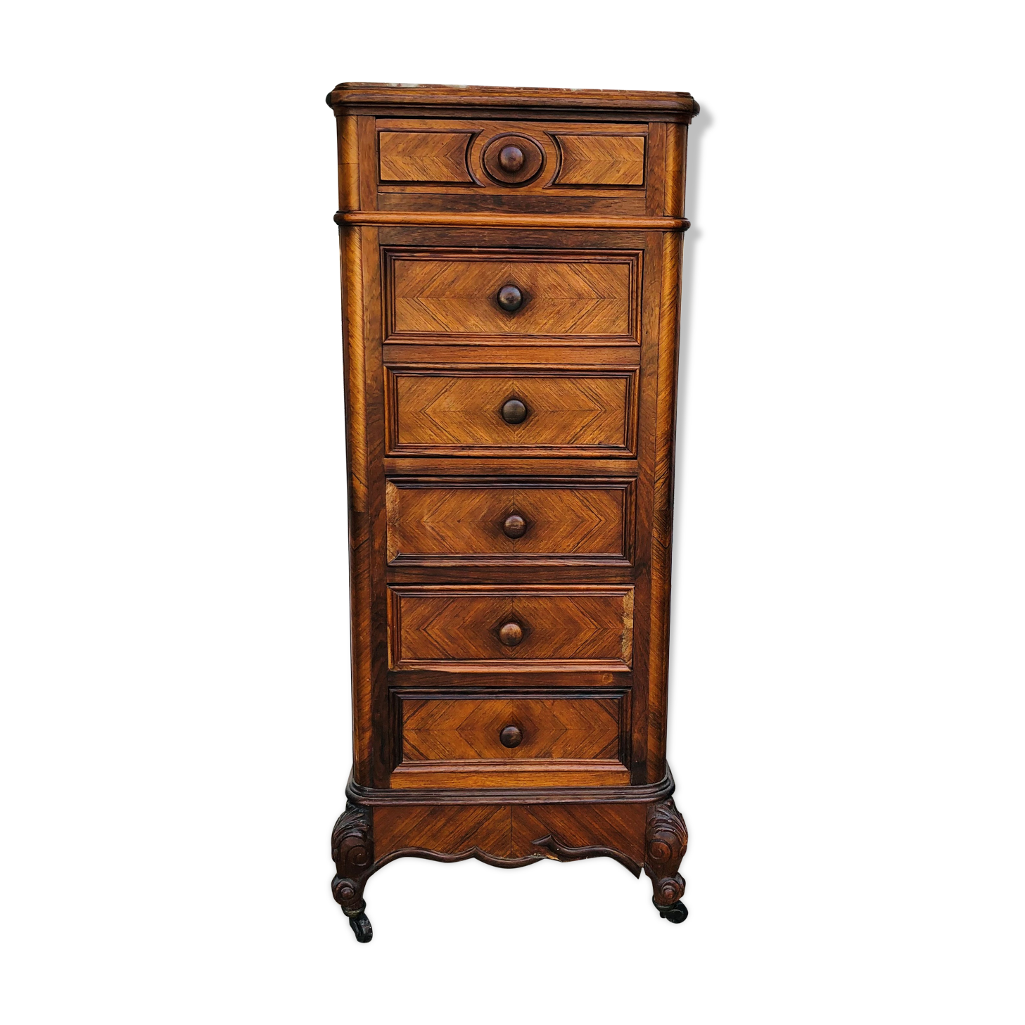 Bedside above marble with a niche and 4 drawers