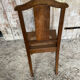 Chaise ancienne art déco bois sculpté & assise cannée vintage #e095